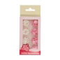 Preview: Zucker Dekoration - Mini Blumen Mix - Weiss / Rosa